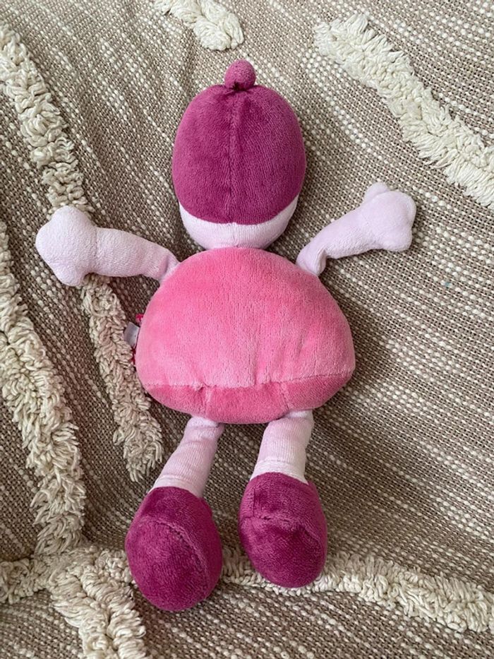Peluche doudou 30cm marese poupée rose et violet très bon état - photo numéro 4