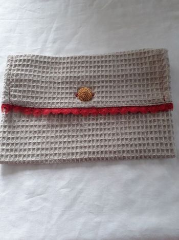 Pochette en tissu nid d'abeille fait main