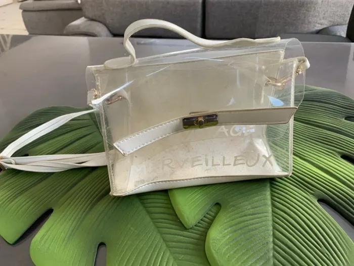 Sac à mains transparent avec grand compartiment femme