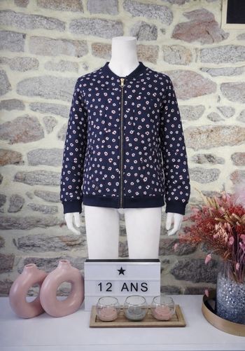 Teddy zippé bleu marine Fille taille 12 ans marque Okaidi 🦜