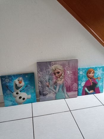 Lot de 3 toiles enfant "reine des neiges"