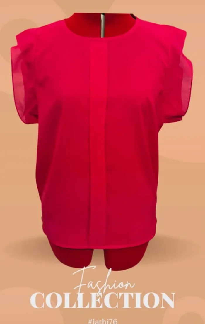 Lot 3 blouses élégantes manches courtes avec volants M/38 - photo numéro 2