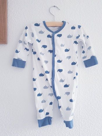 Zeeman - Grenouillère / pyjama une pièce / dors bien sans pieds - Baleines