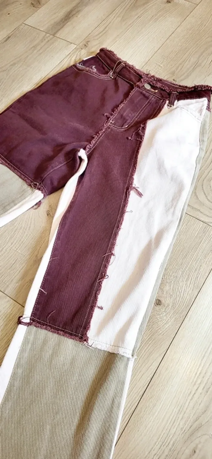 Pantalon patchwork multicolore Shein XS – Neuf sans étiquette - photo numéro 3