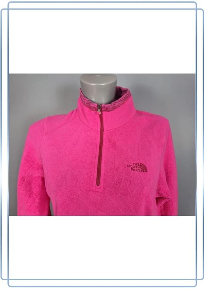 Polaire quart de zip the north face légère  femme / fuchsia taille M brodé 258 - photo numéro 2