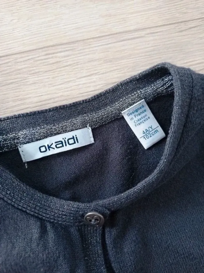 Gilet court fille gris Okaïdi 4 ans - photo numéro 2