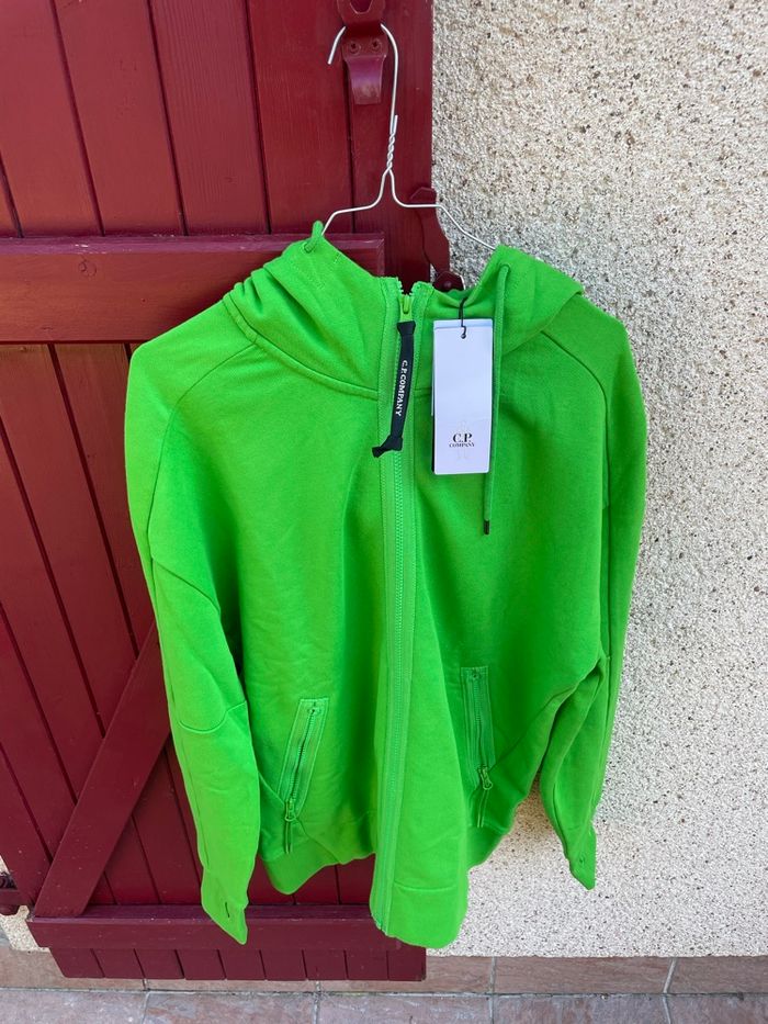 - Sweat à capuche cp company vert claire - photo numéro 2