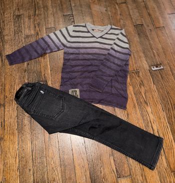 Pull Jean Bourget et jeans okaidi 4 ans