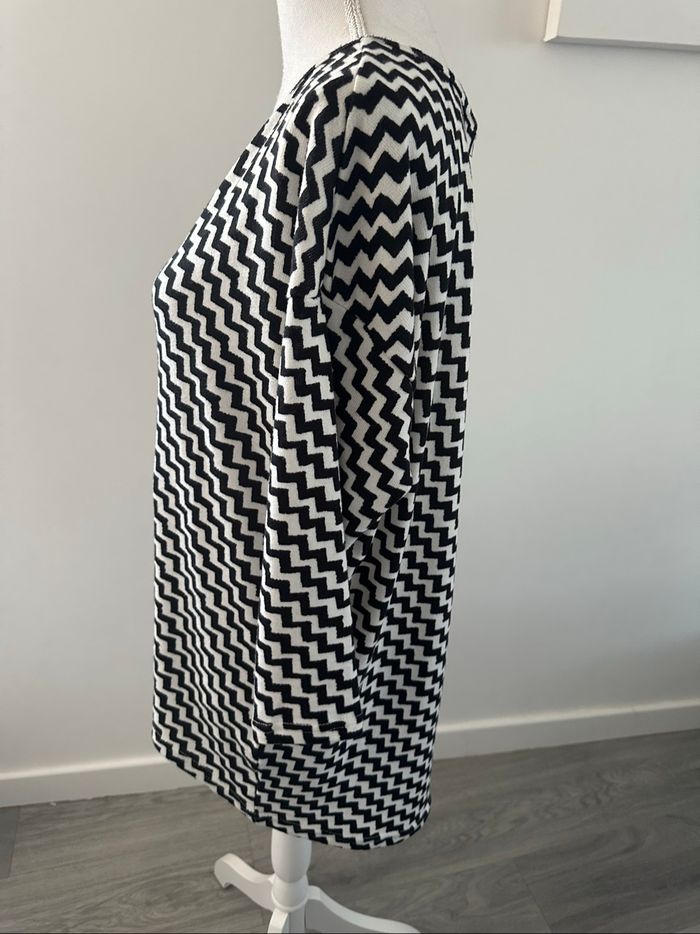 Pull oversize zig zag noir et blanc Only T36 S - photo numéro 4