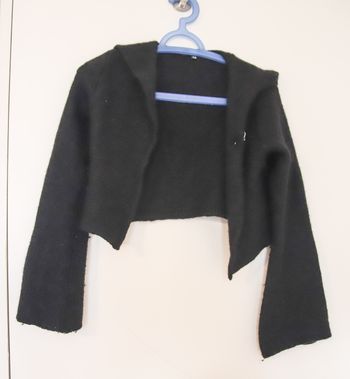 Veste courte en laine avec col et attache