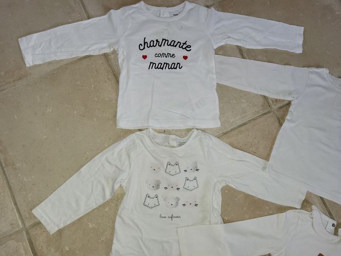 Lot 5 t-shirts fille 18 mois - photo numéro 2