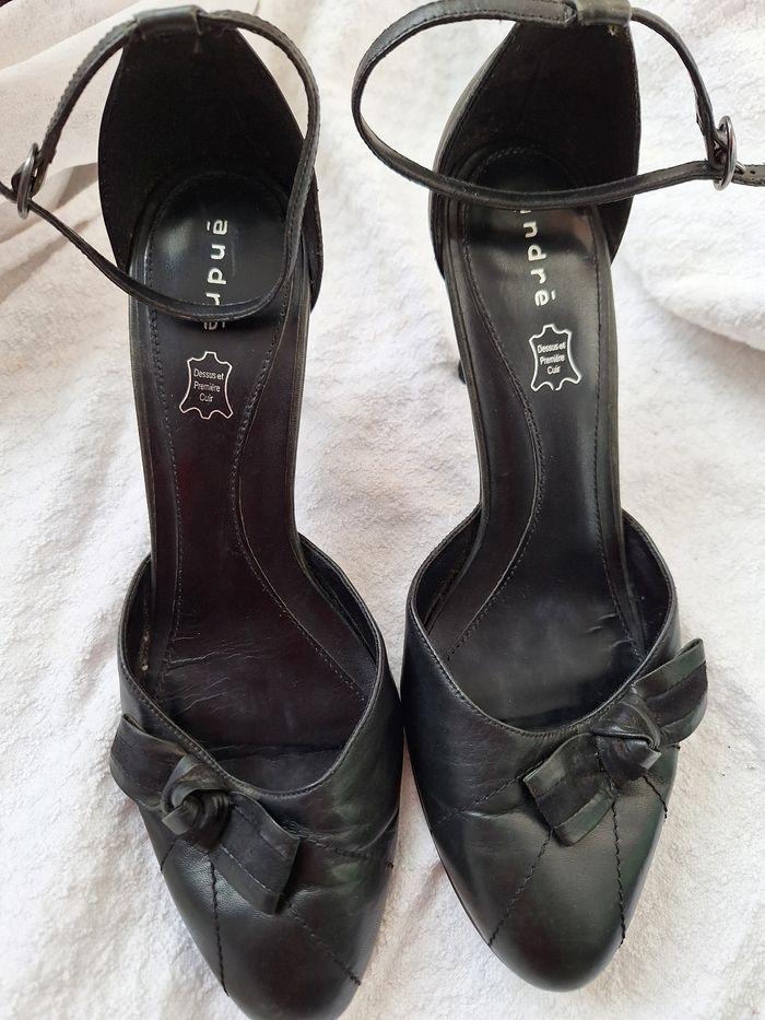 Escarpins à talons cuir  noir