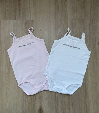 Bodys Verbaudet rose et blanc 2 ans