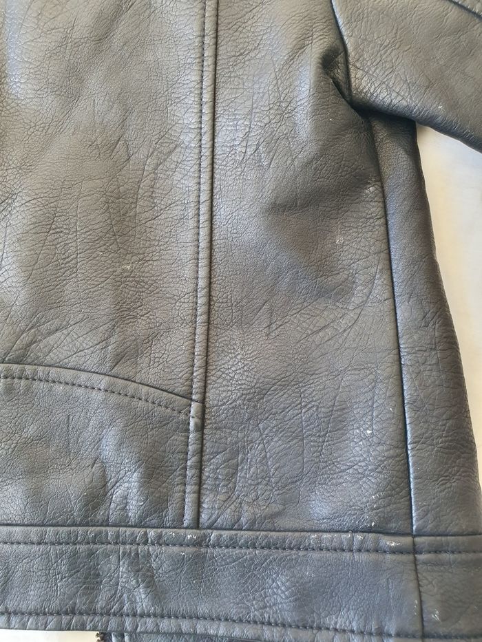 Veste rock en simili cuir noir fille taille 6 ans - photo numéro 5