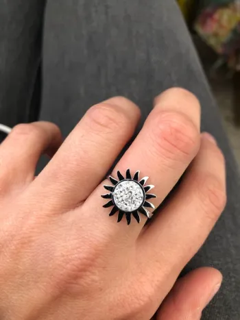 Bague ajustable soleil en acier inoxydable