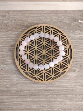 📿 Bracelet en quartz rose – Perles 8 mm (élastique)