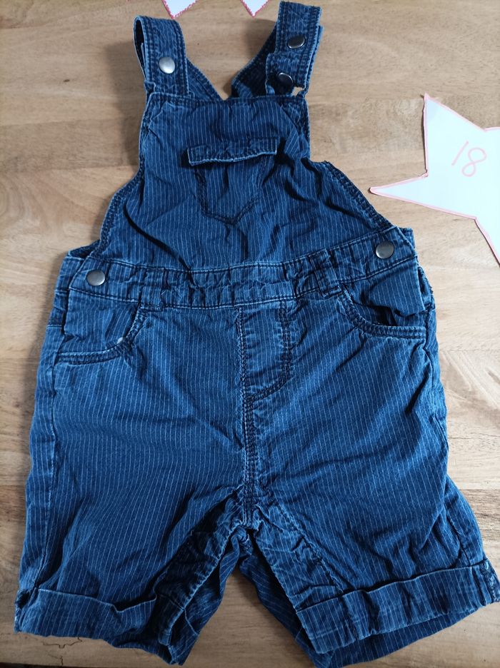 Salopette short tape à l'oeil 18 mois