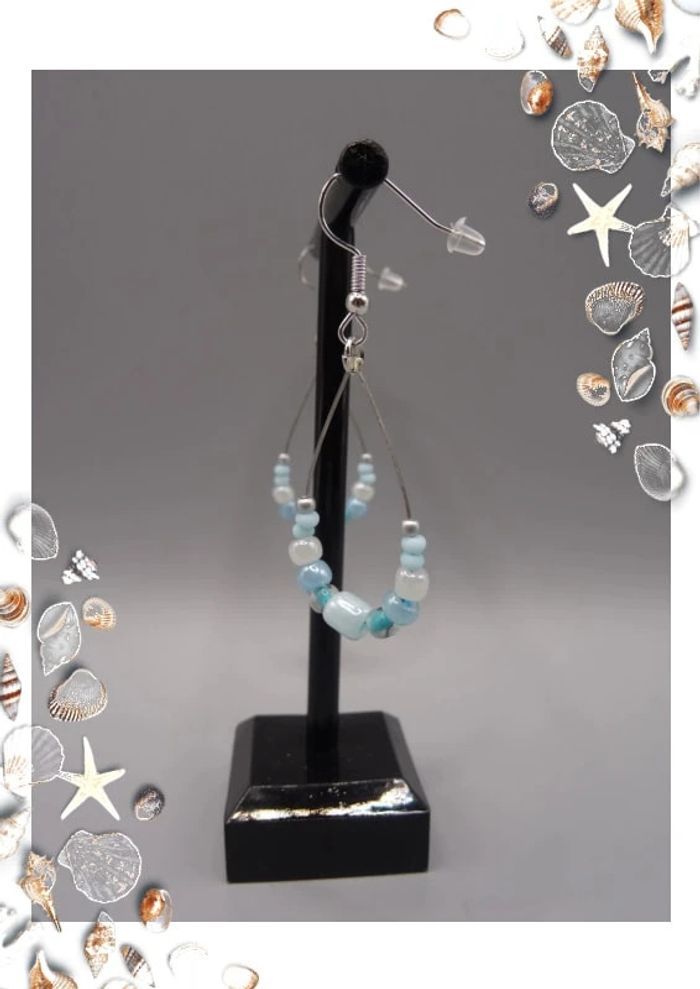 paire de boucles d'oreilles en perle de rocaille faite main - photo numéro 2