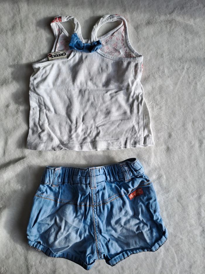 Ensemble short et débardeur bébé fille 3 mois - photo numéro 2