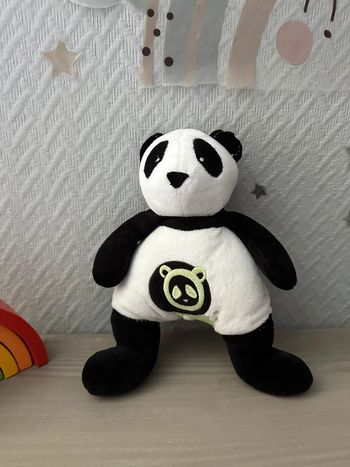 Doudou musical panda noir et blanc Obaibi
