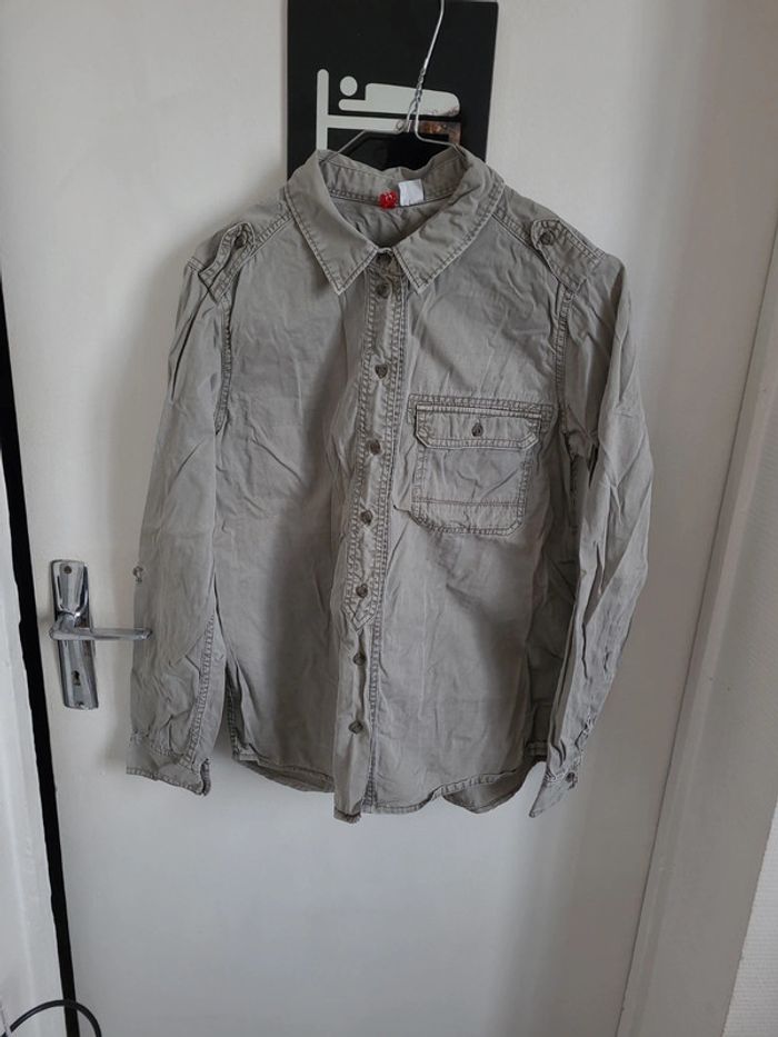 Chemise jeans gris
