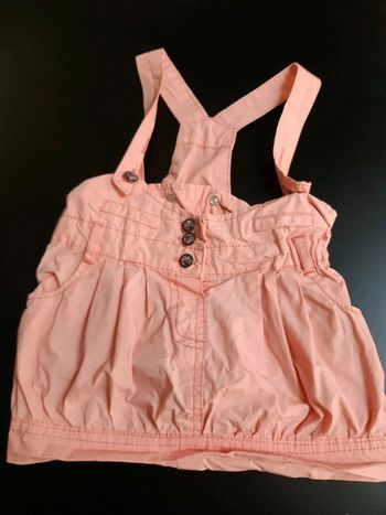 Salopette robe saumon corail rose liberty TAO 18 mois neuve bébé fille