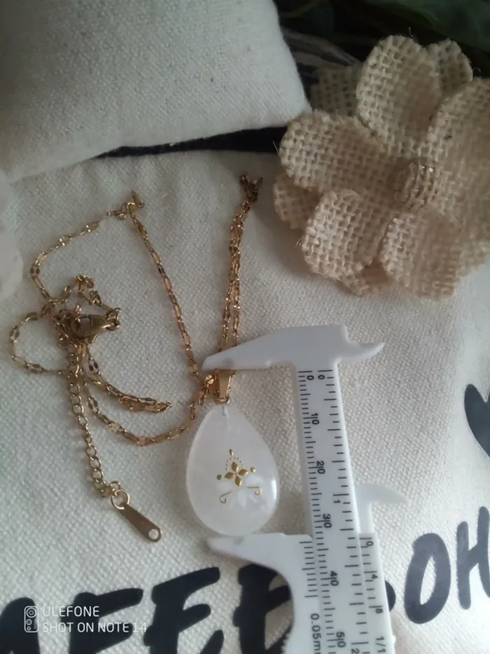 Collier bohème cristal de roche pierre naturelle réversible - photo numéro 3