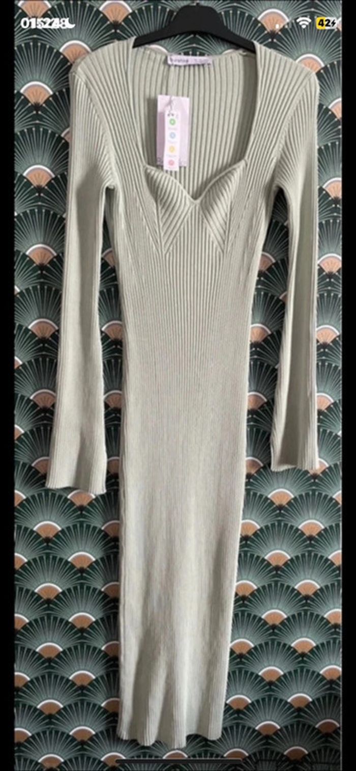 Robe neuve vert pastel bershka taille L - photo numéro 5