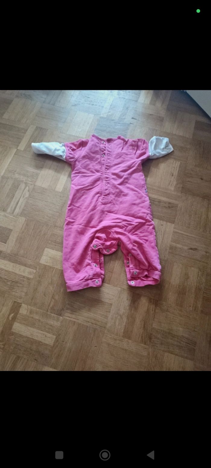 Lot vêtements 9 mois fille pyjama pantalon body manches longues collants rose - photo numéro 6