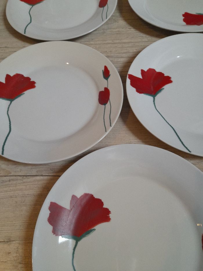Lot 5 assiettes coquelicot - photo numéro 5