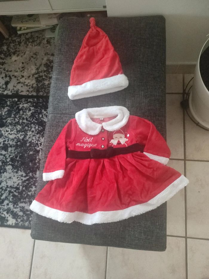 Robe noël et Bonnet 3 mois