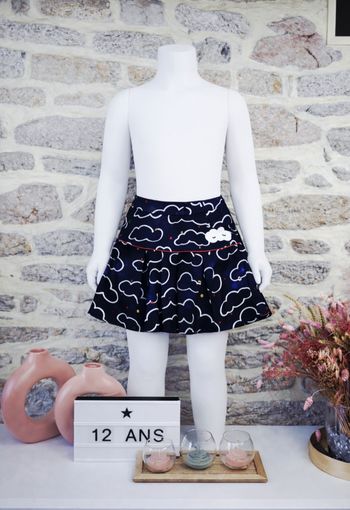 Adorable jupe nuages et éclairs Fille taille 12 ans marque Catimini 🦜