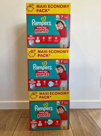 🔹 3 Packs Pampers Baby-Dry Pants Taille 7 – 186 pants – Neufs scellés