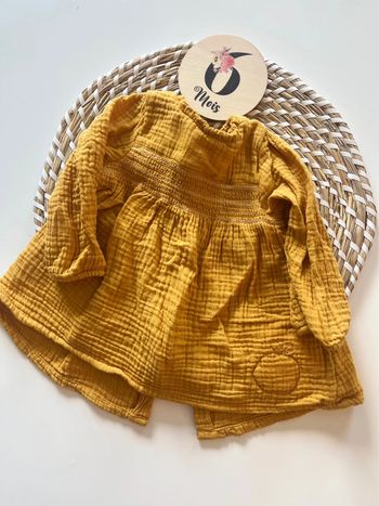 Robe jaune moutarde - neuve - 6 mois