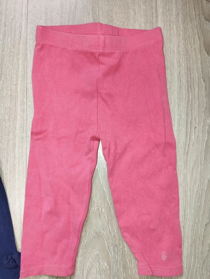 Lot leggings fille 12 mois bleu, rose, violet, gris - photo numéro 4