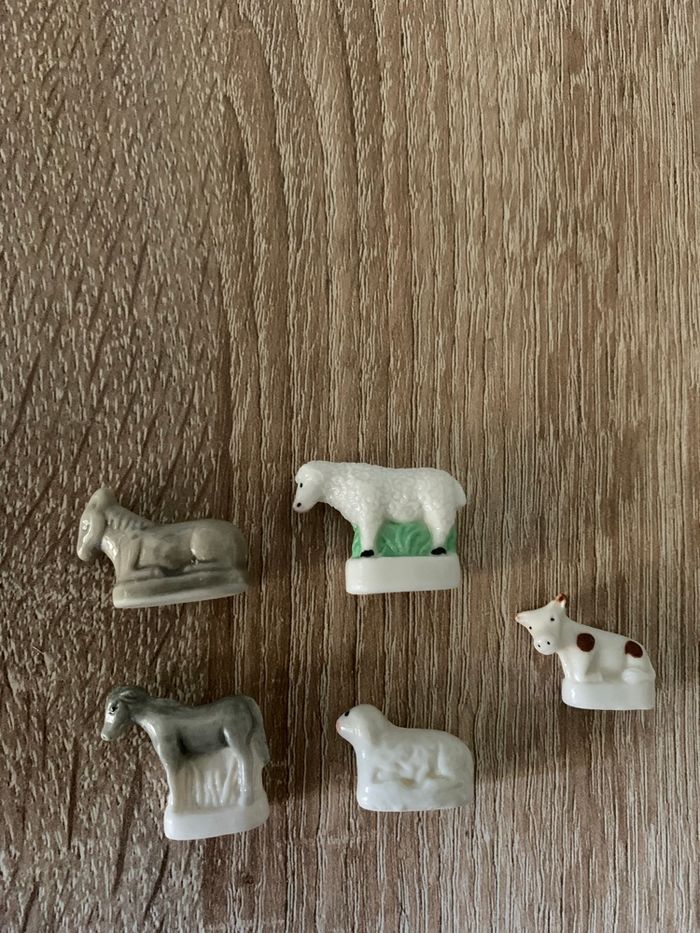 Lot de 5 fèves animaux de la ferme
