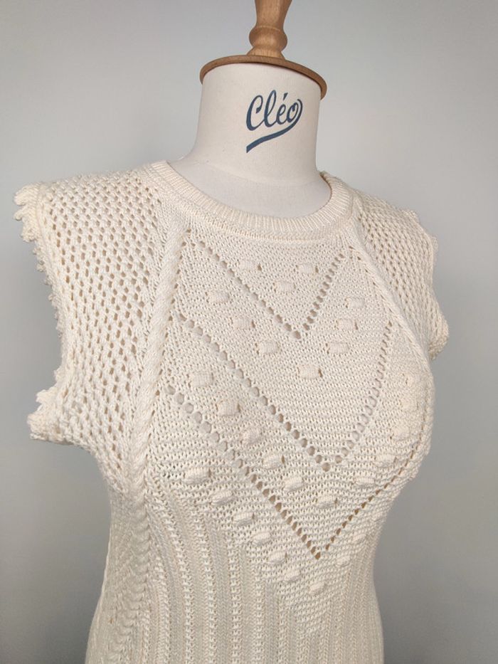 Robe sans manches crochet crème - Galeries Lafayette - M - photo numéro 2