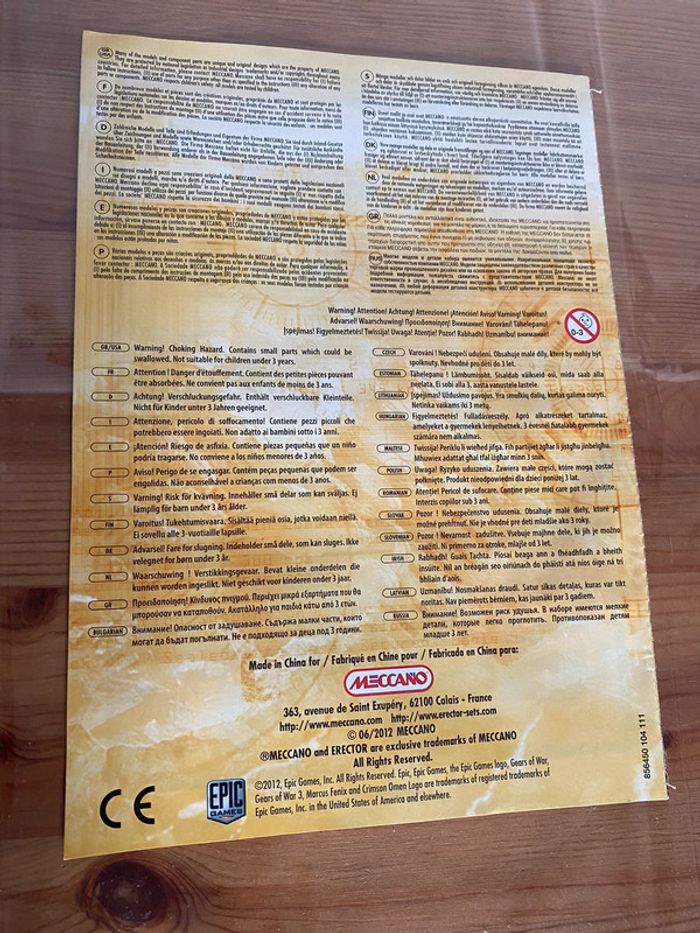 Notice instructions de montage meccano gears of war centaur 6450, epic games 2012 - photo numéro 2