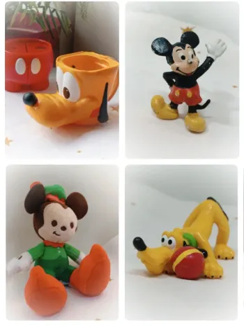Lot Disney mickey Minnie rétro toy vintage figurine figura plutôt peluche plush tasse jumelle