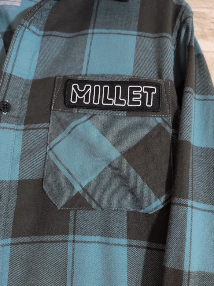 Chemise Millet à carreaux – Bleu – Taille XS (taille grand) - photo numéro 2
