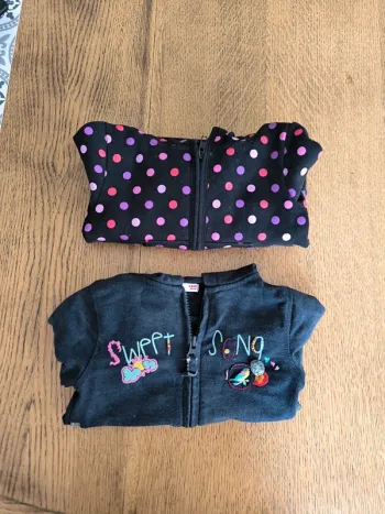 Lot 2 vestes zippées à capuche. Fille 3 ans.