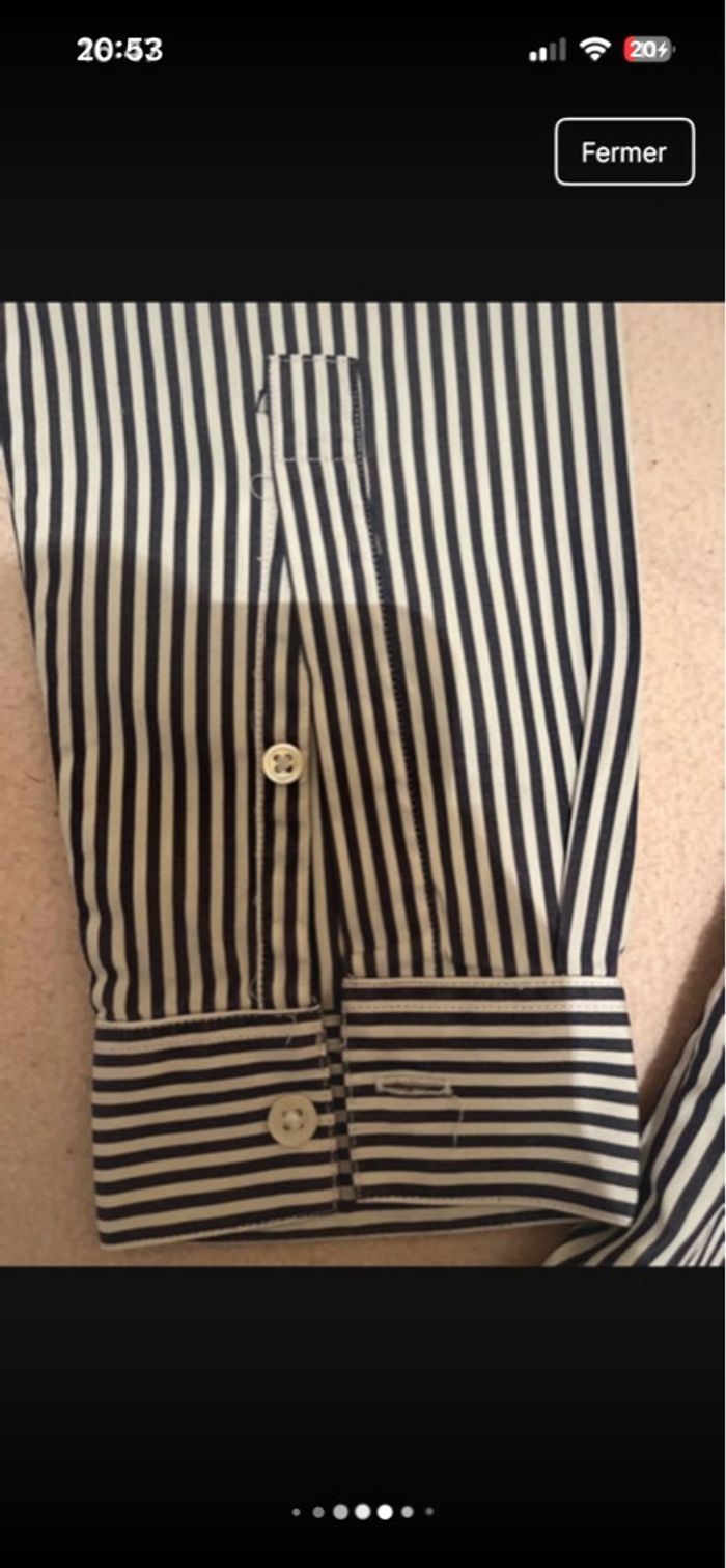 Chemise à bleu marine et blanche à rayures Sandro XS - photo numéro 9