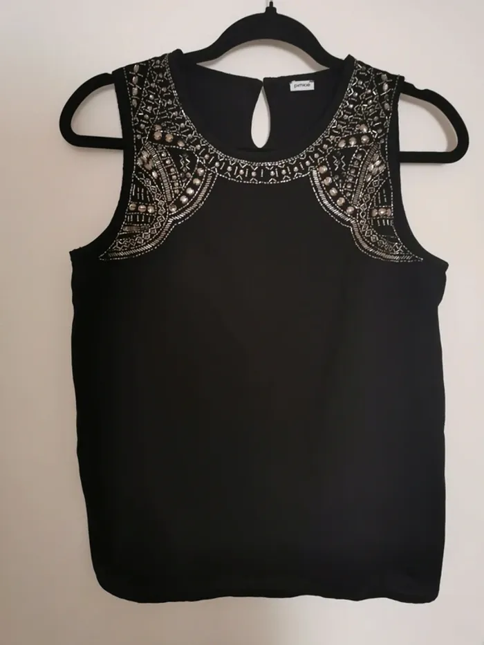 Débardeur Pimkie noir perles