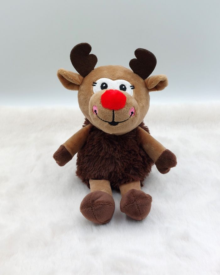 Peluche doudou renne marron Rudolph au nez rouge WINDEL GmbH 25 cm Lidl ??