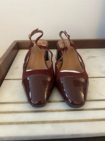 Escarpins Slingback style Jonak, taille 36, bordeaux 