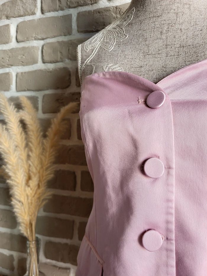Magnifique bustier boutonné rose satiné Zara - Parfait état - photo numéro 7