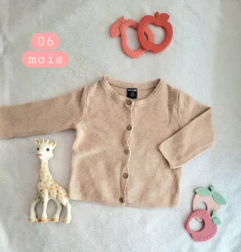 Gilet fin beige mixte 06mois