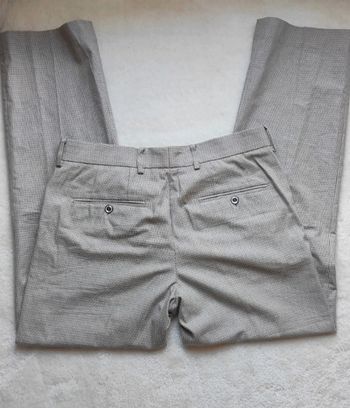 Pantalon à pince ajusté style chino Vintage à carreaux beige Zara Man 40