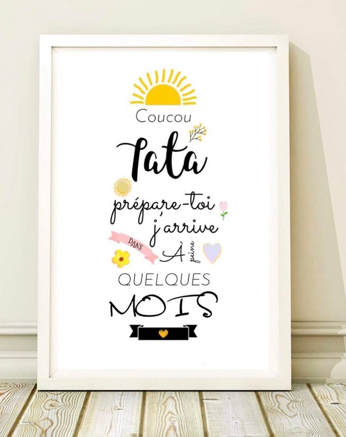 Affiche annonce tata / tonton personnalisé - photo numéro 2