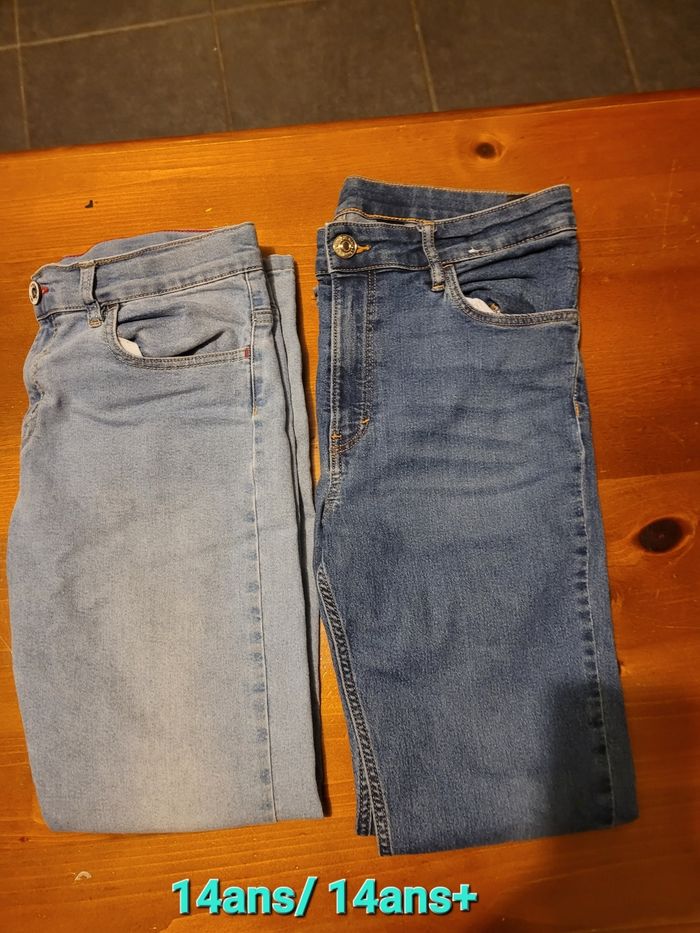 2 jeans garcon taille 14 ans et 14 ans +